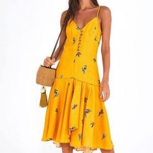 Farm Rio Jungle Tucanos Button Front Linen Dress